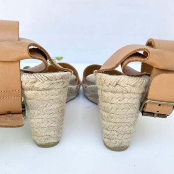 J.Crew Corsica Caramel Leather Ankle Strap Espadrille Wedge Sandals Size 7 - Picture 7 of 11